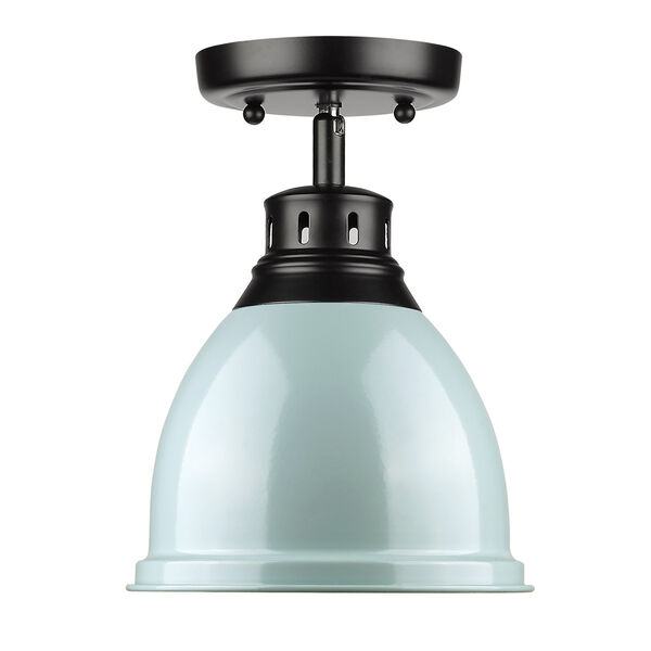 Duncan Black and Sea Foam Eight-Inch One-Light Flush Mount, image 2